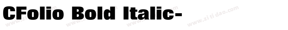 CFolio Bold Italic字体转换